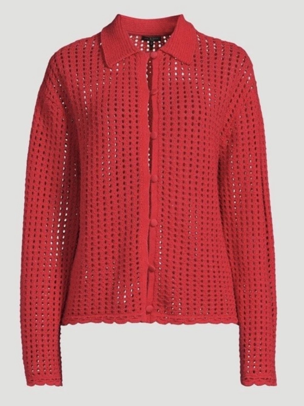 RAG & BONE Crochet Knit Cardigan SIZE LARGE Linen Cotton Blend NWT